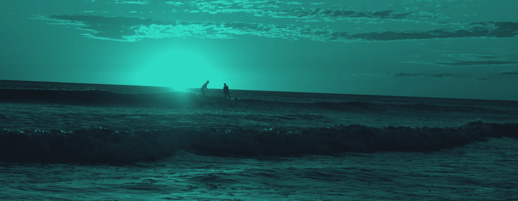 Paddle surfers on the water in El Salvador, in the Waveswell turquoise